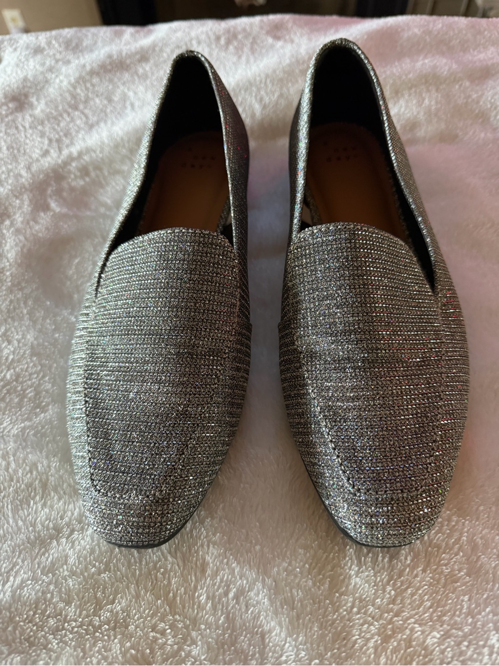 a new day Silver Glitter Slip-On Loafers